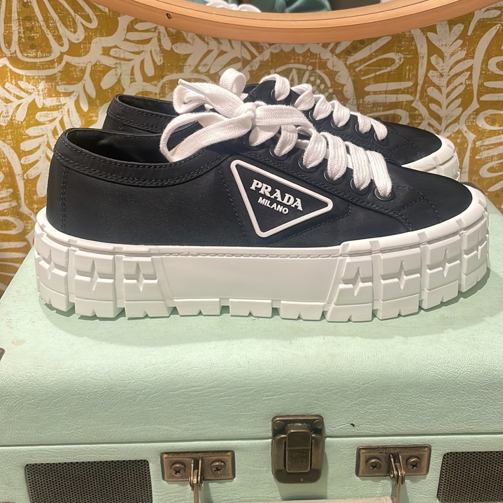 PRADA Double Wheel nylon gabardine sneakers
